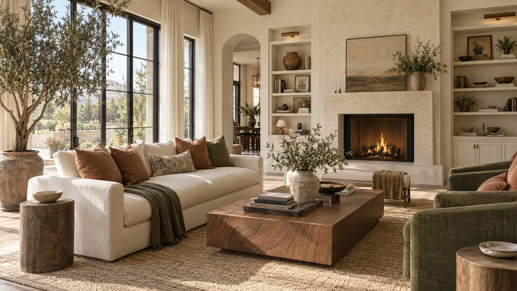 Immaculate living room maintained by a regular cleaning service